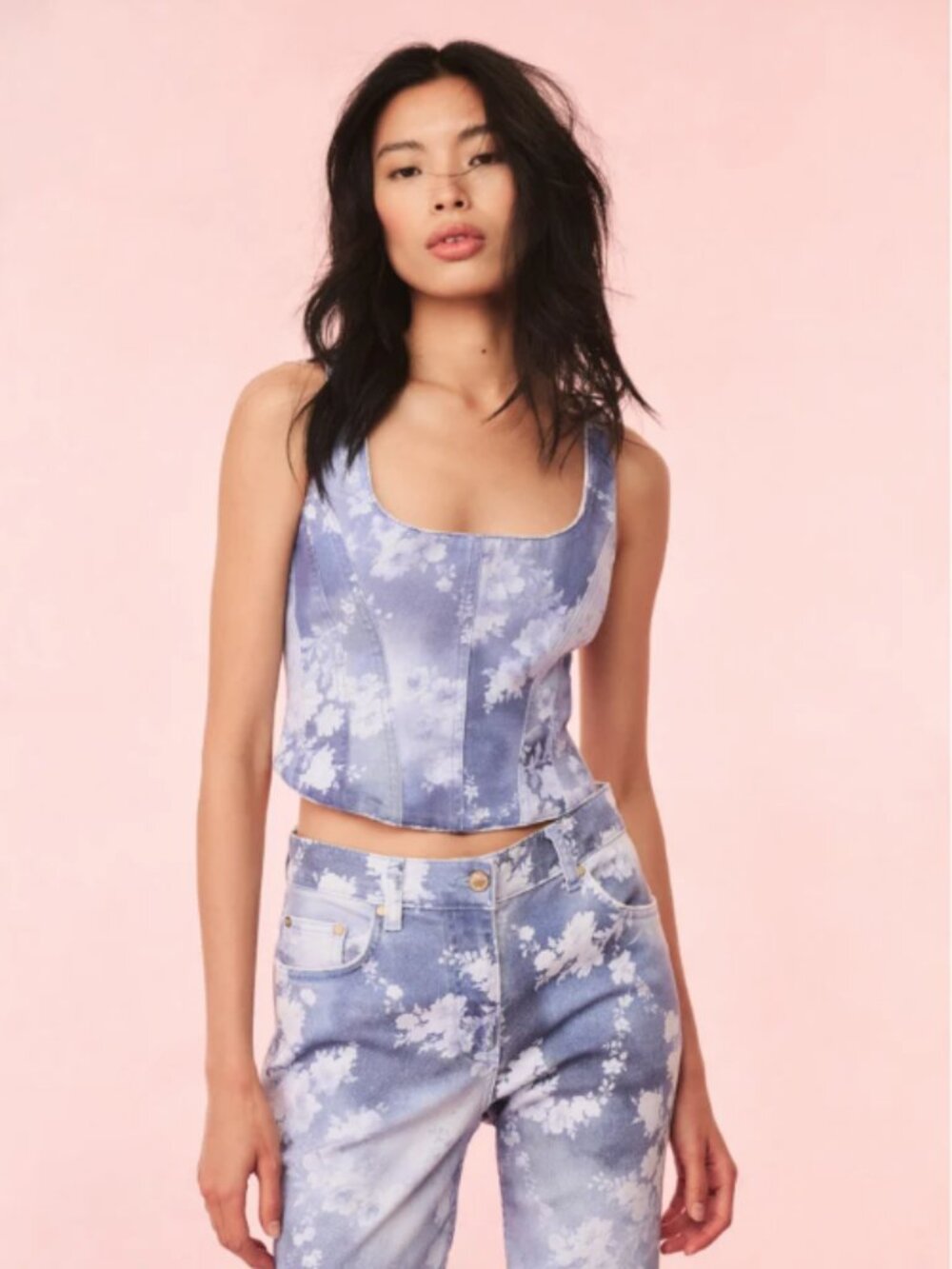 LoveShackFancy NWT Emika Top in Bluebell Cloud Size 8
